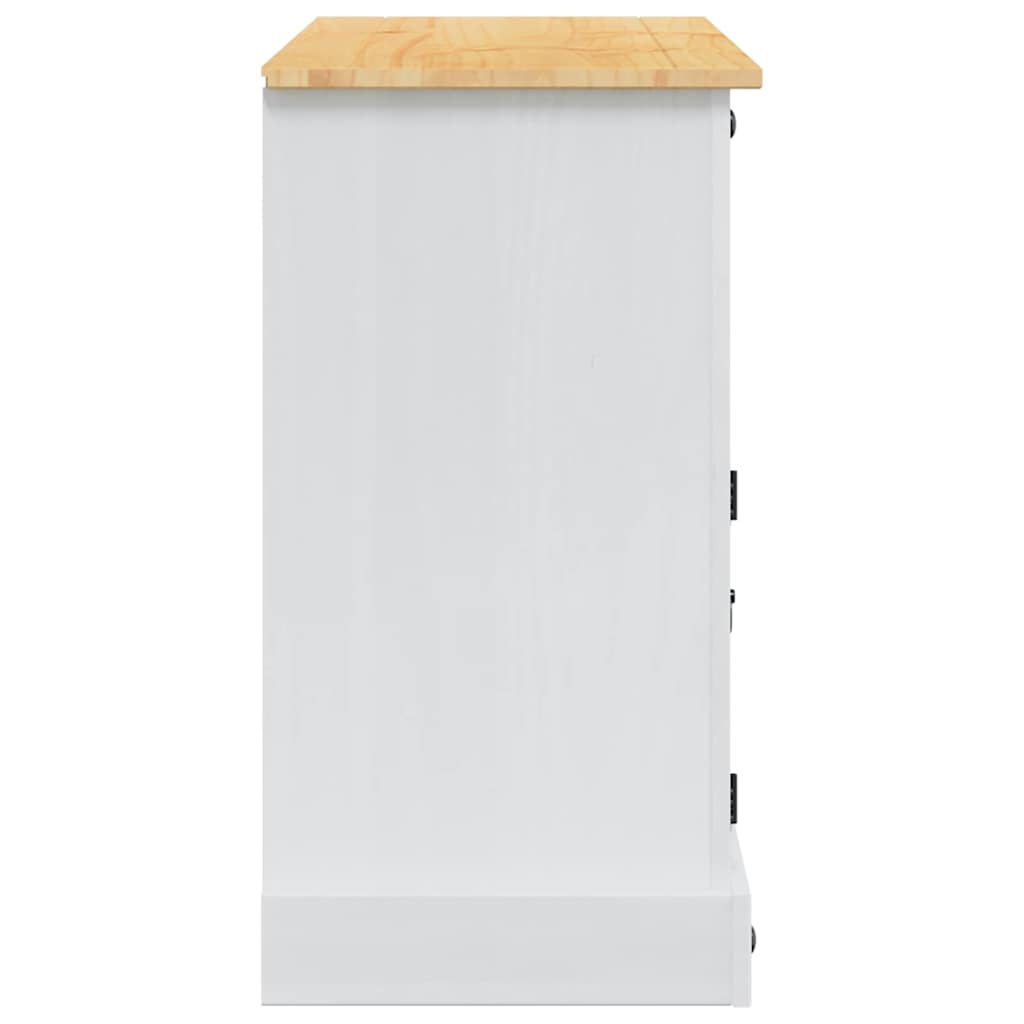 Storage Chests Corona White 112 x 40 x 75 cm Solid Pine Wood