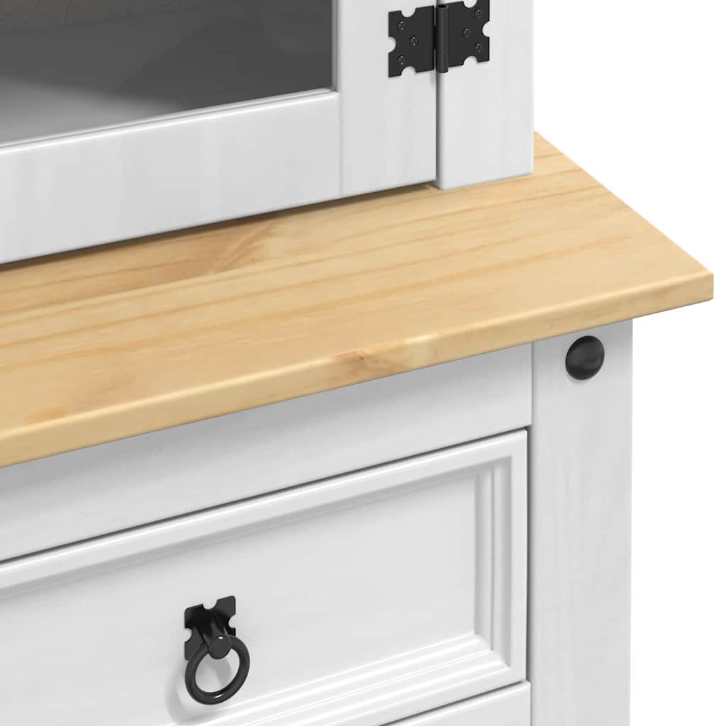 Sideboard Corona White 100 x 48.5 x 179 cm Solid Pine Wood