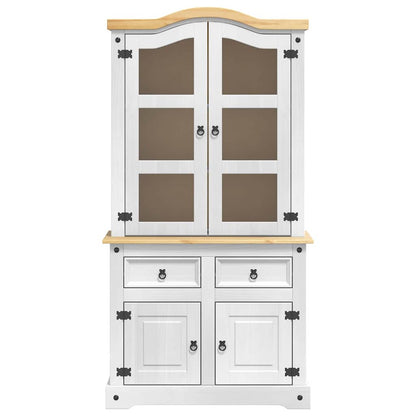 Sideboard Corona White 100 x 48.5 x 179 cm Solid Pine Wood