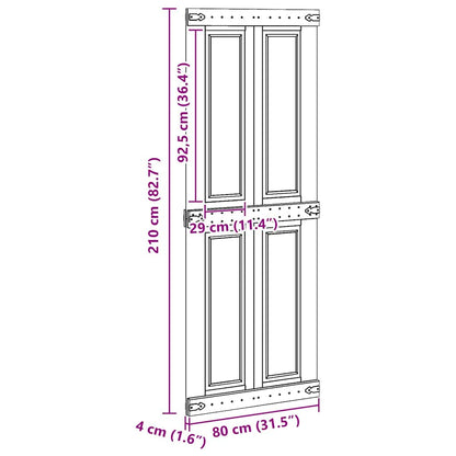 Barn Door Corona 80 x 210 cm Solid Pine Wood
