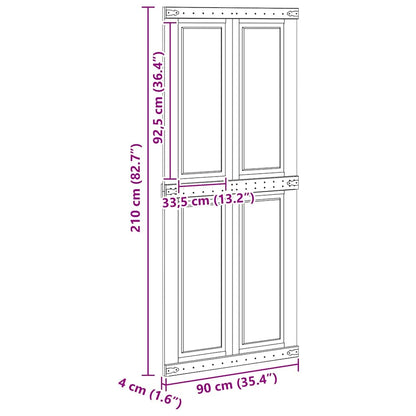 Barn Door Corona 90 x 210 cm Solid Pine Wood