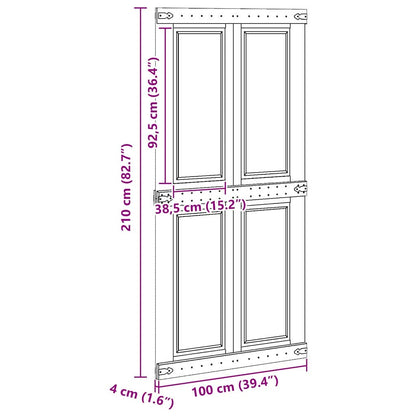 Barn Door Corona 100 x 210 cm Solid Pine Wood