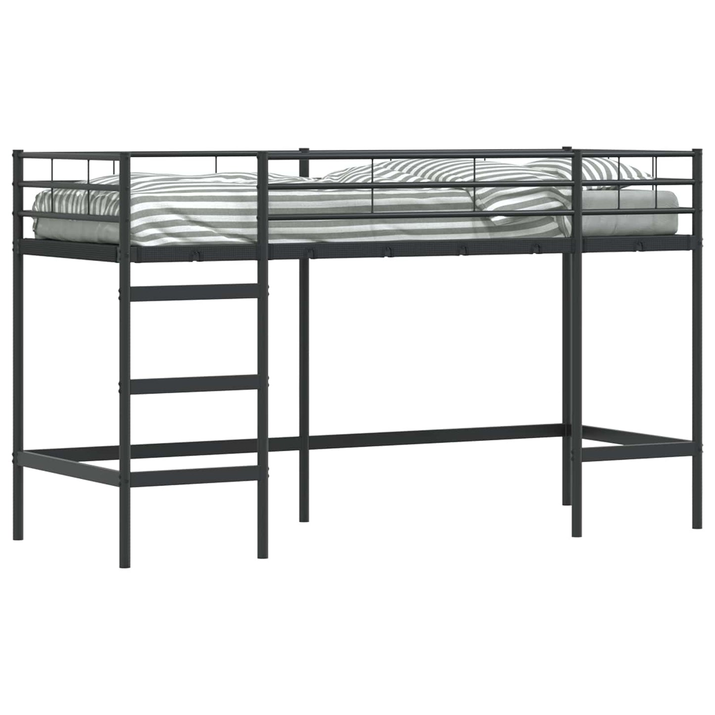 Kids'Loft Bed Frame Black 74.5 x 190 cm Steel