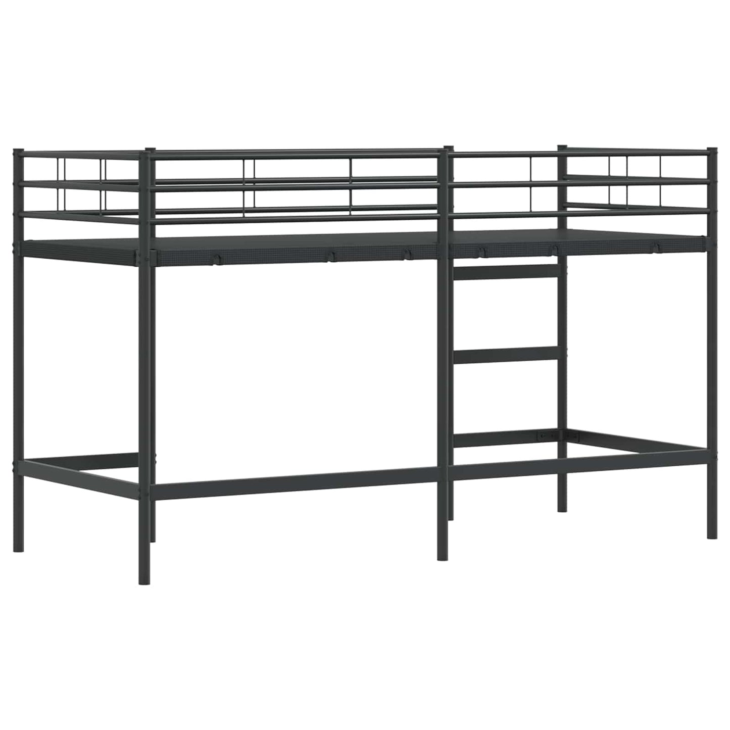 Kids'Loft Bed Frame Black 74.5 x 190 cm Steel