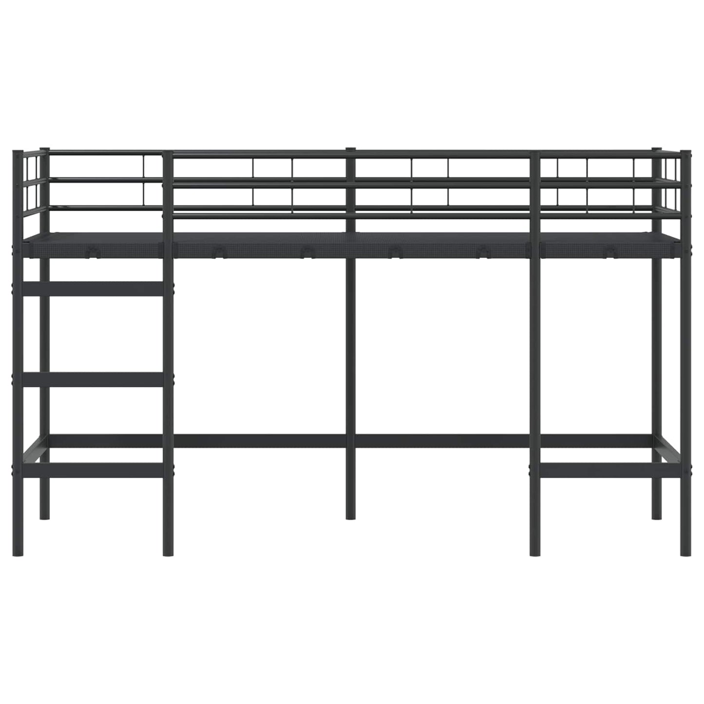Kids'Loft Bed Frame Black 74.5 x 190 cm Steel