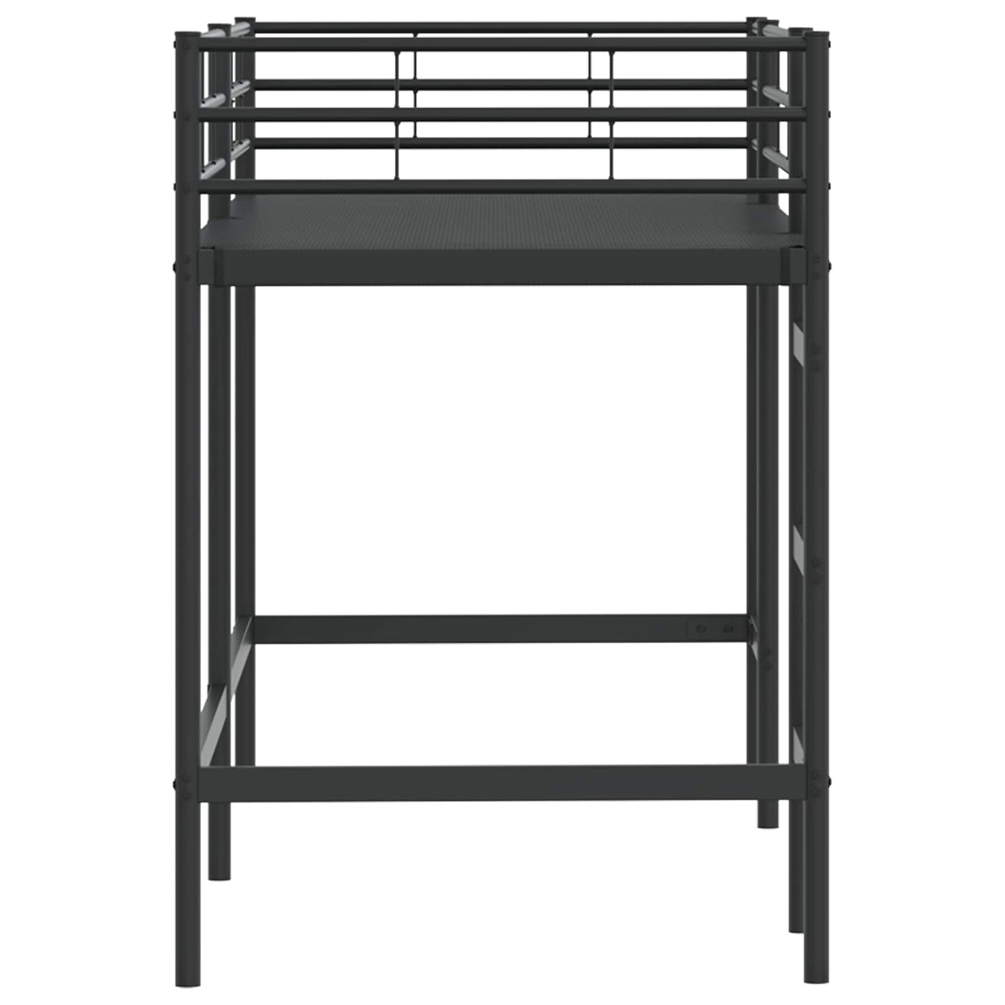 Kids'Loft Bed Frame Black 74.5 x 190 cm Steel