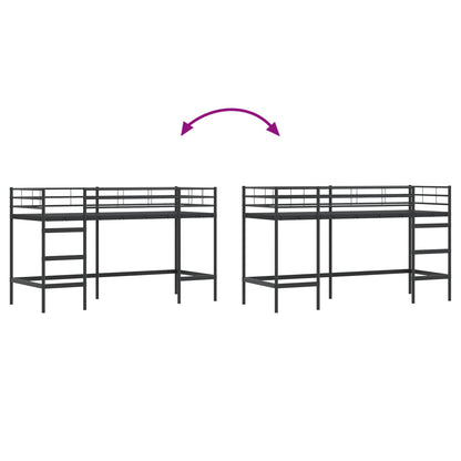 Kids'Loft Bed Frame Black 90 x 190 cm Steel