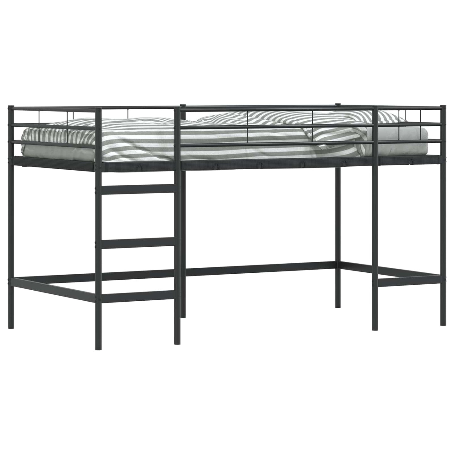 Kids'Loft Bed Frame Black 90 x 200 cm Steel