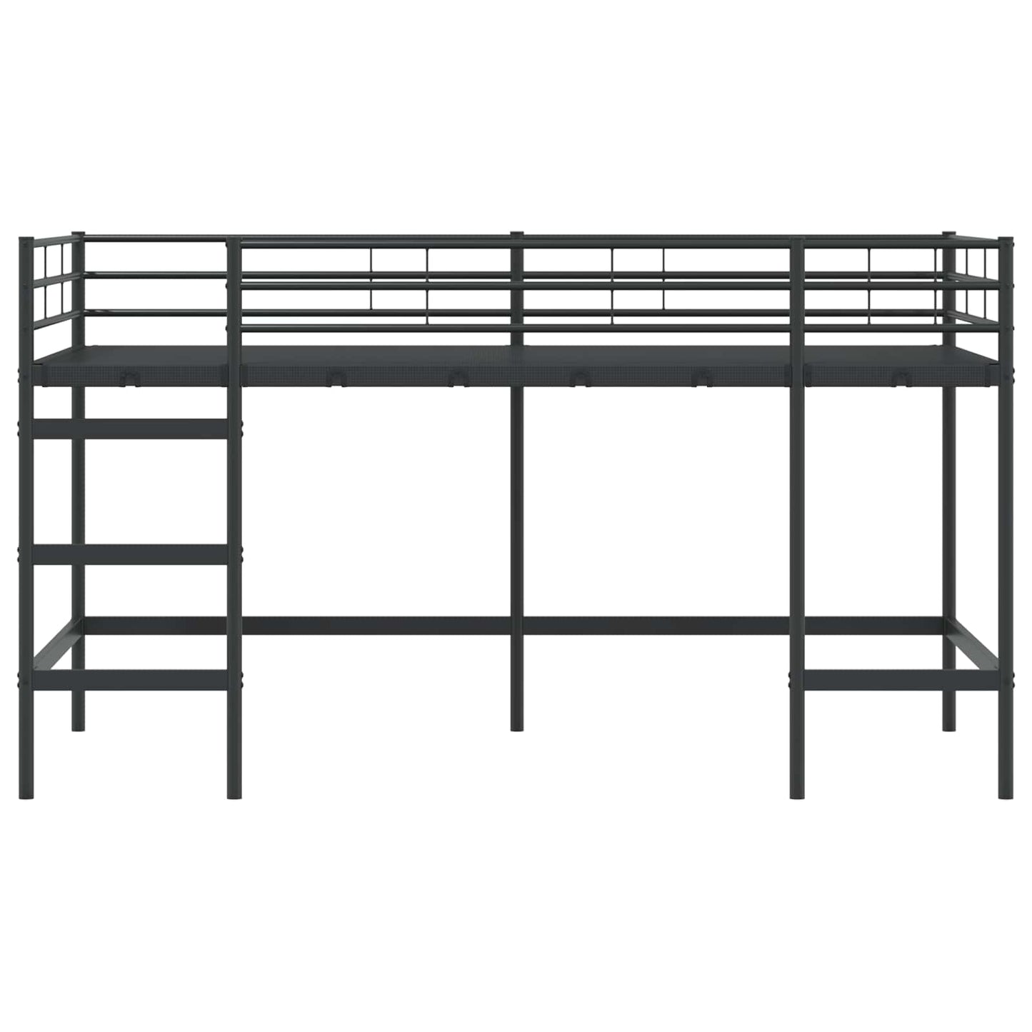 Kids'Loft Bed Frame Black 90 x 200 cm Steel