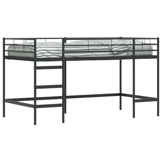Kids'Loft Bed Frame Black 107 x 201 cm