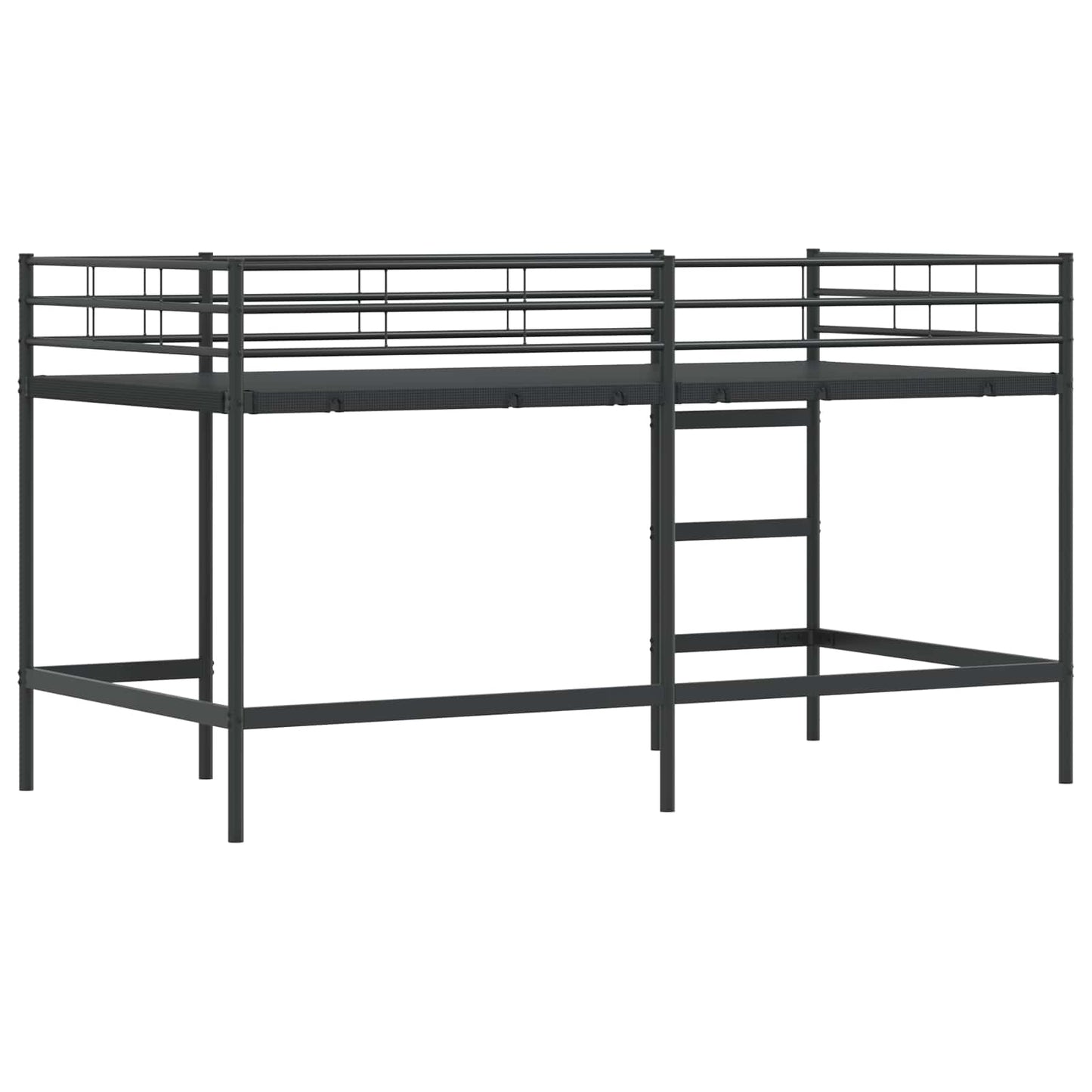 Kids'Loft Bed Frame Black 107 x 201 cm