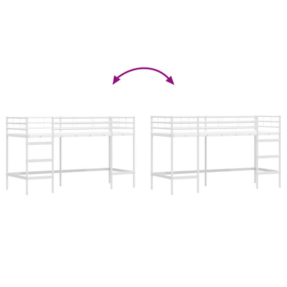 Kids'Loft Bed Frame White 99.5 x 190 cm Steel