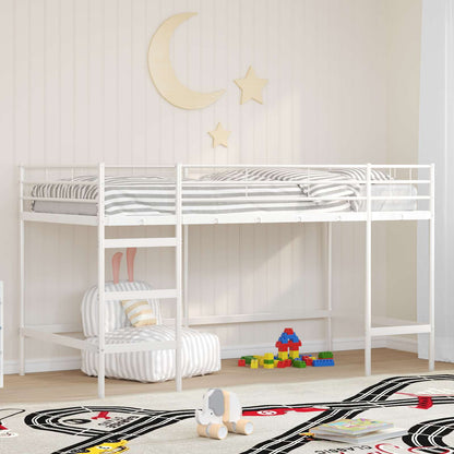 Kids'Loft Bed Frame White 100 x 200 cm Steel