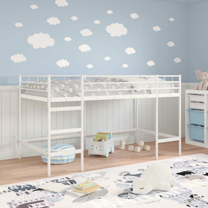 Kids'Loft Bed Frame White 100 x 200 cm Steel