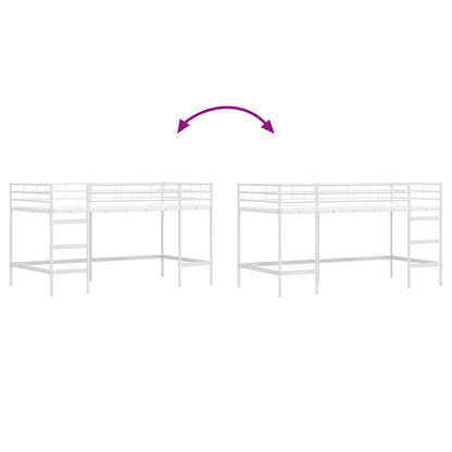 Kids'Loft Bed Frame White 100 x 200 cm Steel