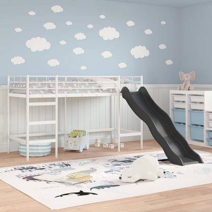 Kids'Loft Bed Frame with Slide White and Anthracite