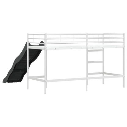 Kids'Loft Bed Frame with Slide White and Anthracite