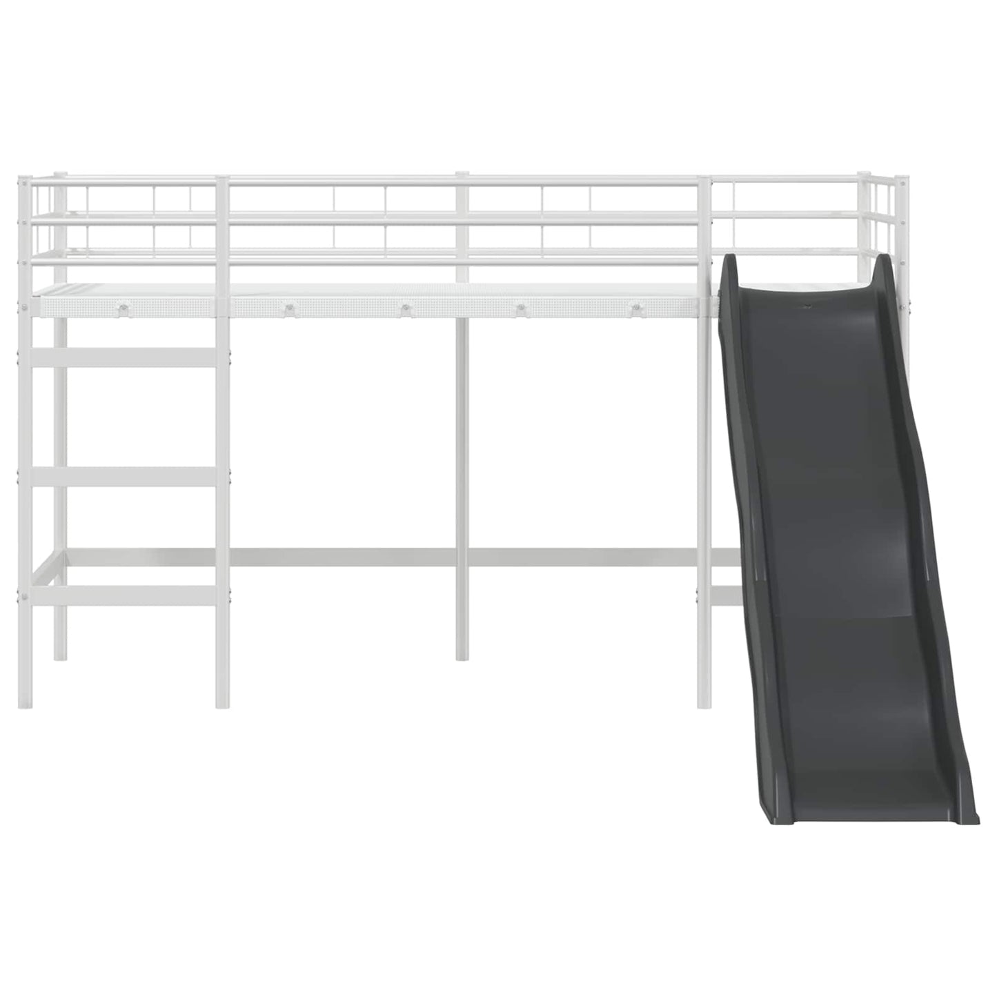 Kids'Loft Bed Frame with Slide White and Anthracite