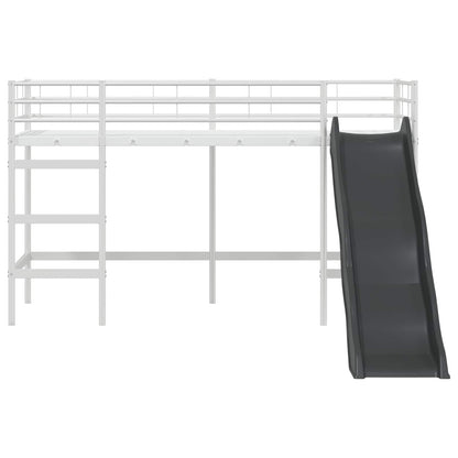 Kids'Loft Bed Frame with Slide White and Anthracite