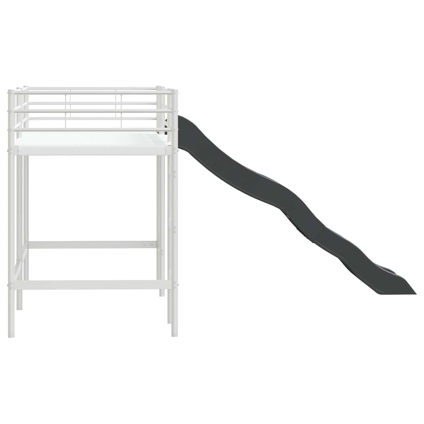 Kids'Loft Bed Frame with Slide White and Anthracite