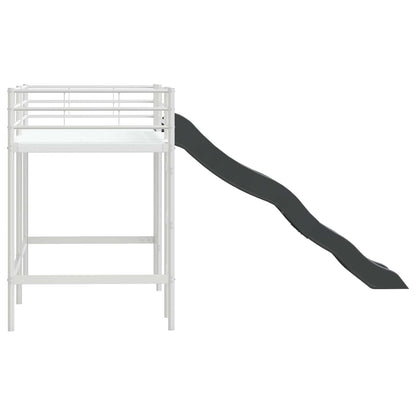 Kids'Loft Bed Frame with Slide White and Anthracite