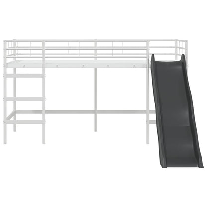 Kids'Loft Bed Frame with Slide White and Anthracite