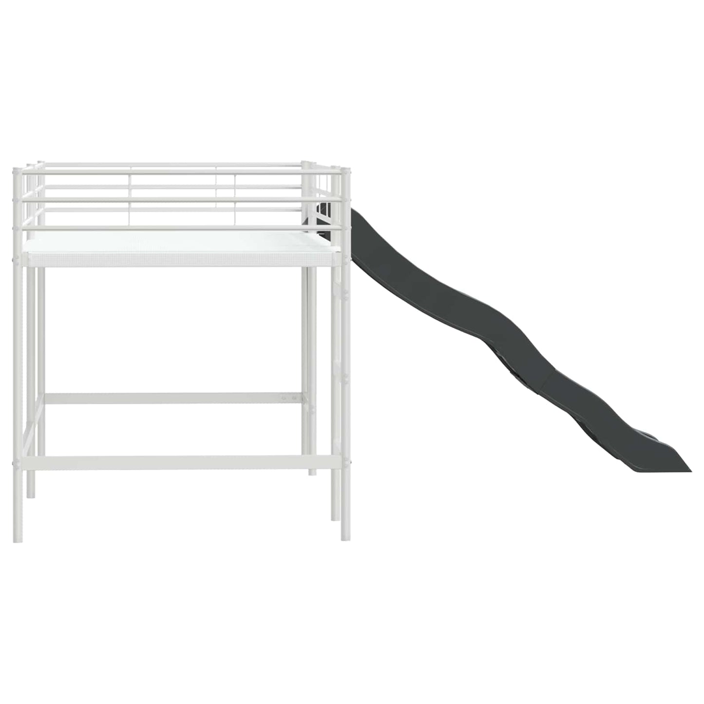 Kids'Loft Bed Frame with Slide White and Anthracite