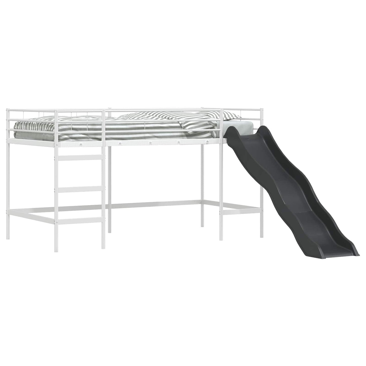 Kids'Loft Bed Frame with Slide White and Anthracite