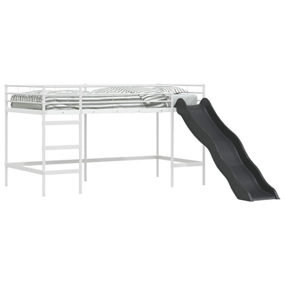 Kids'Loft Bed Frame with Slide White and Anthracite