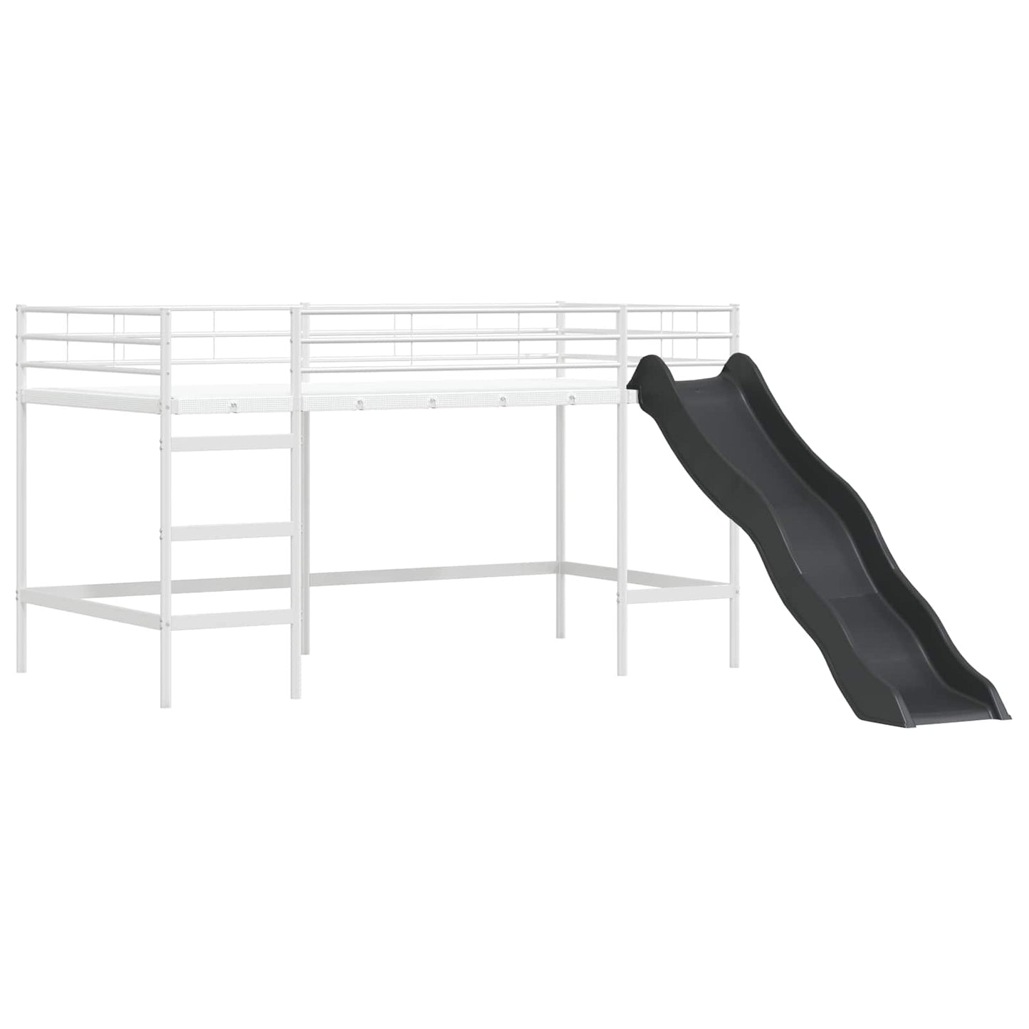 Kids'Loft Bed Frame with Slide White and Anthracite