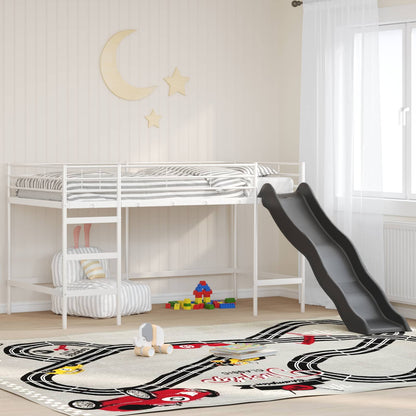 Kids'Loft Bed Frame with Slide White and Anthracite