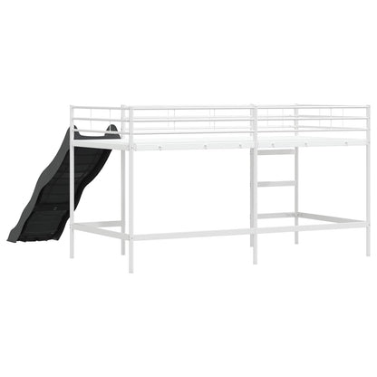 Kids'Loft Bed Frame with Slide White and Anthracite