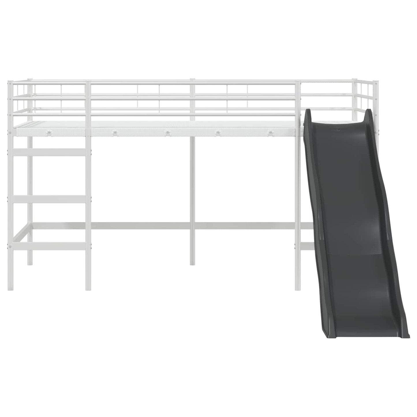 Kids'Loft Bed Frame with Slide White and Anthracite