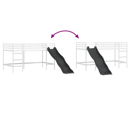 Kids'Loft Bed Frame with Slide White and Anthracite