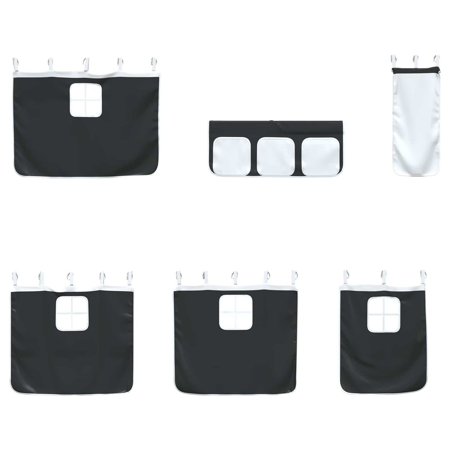 Kids'Loft Bed Frame with Curtains Black 80 x 200 cm