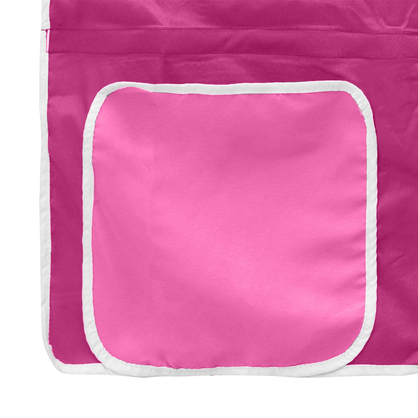 Kids'Loft Bed Frame with Curtains White and Pink 100 x 190 cm