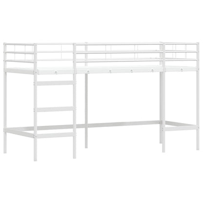 Kids'Loft Bed Frame with Curtains White and Pink 100 x 190 cm