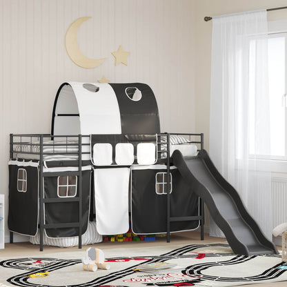 Kids'Loft Bed Frame Black 74.5 x 190 cm Metal