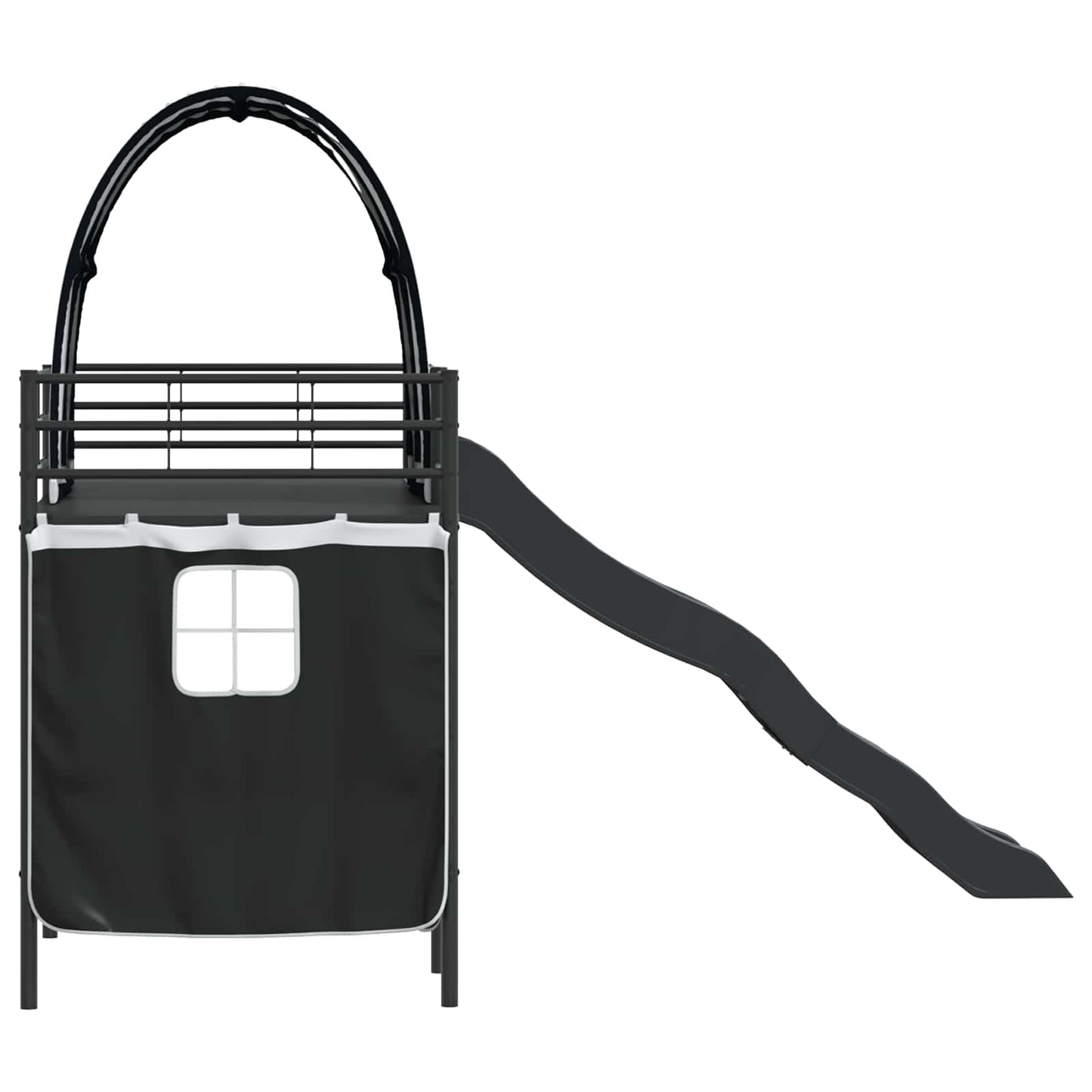 Kids'Loft Bed Frame Black 74.5 x 190 cm Metal