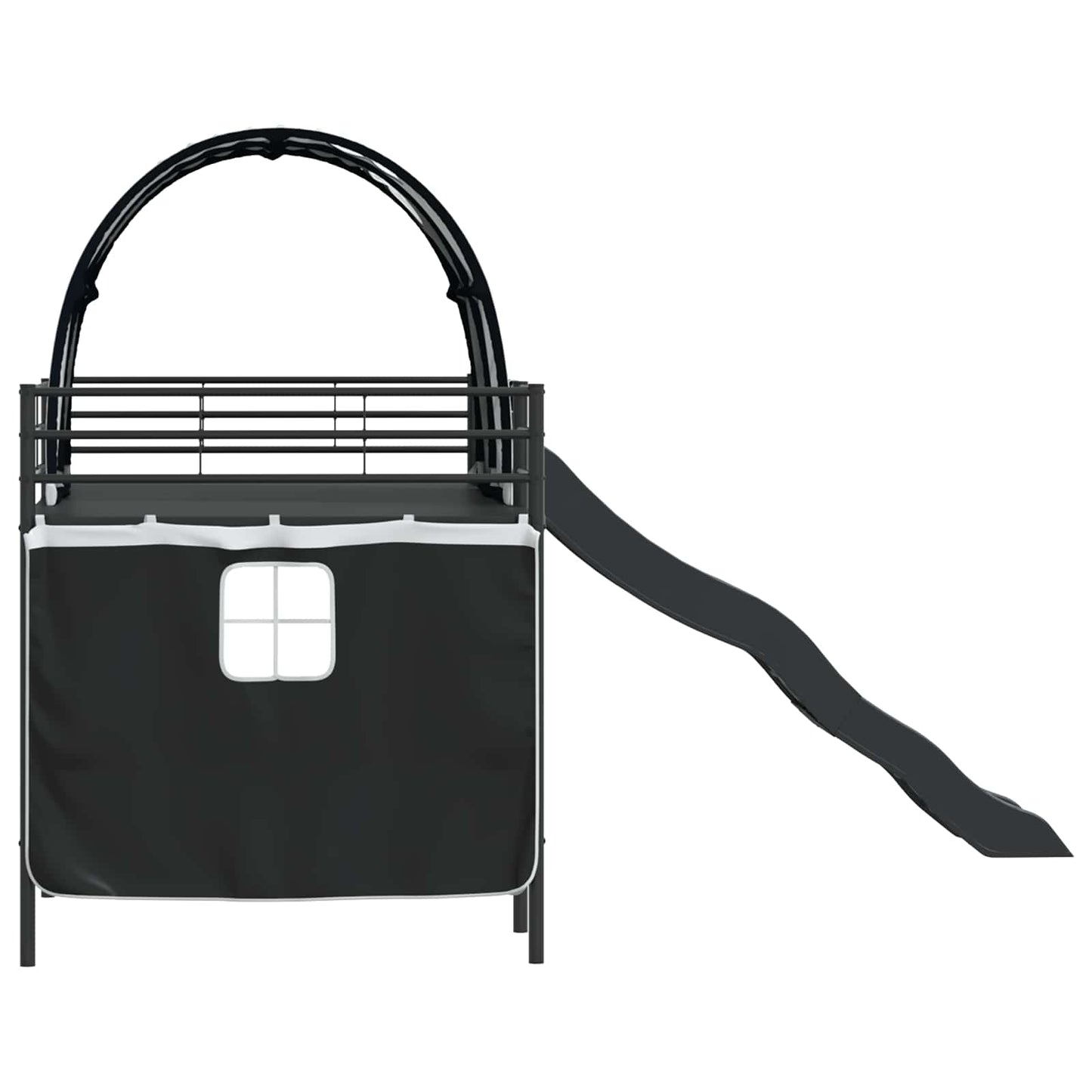 Kids'Loft Bed Frame Black 90 x 200 cm Metal