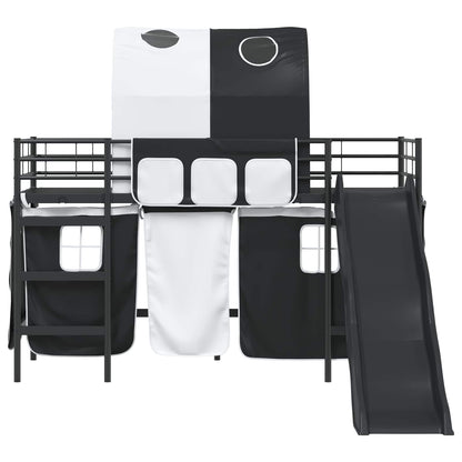Kids'Loft Bed Frame Black 99.5 x 190 cm Metal