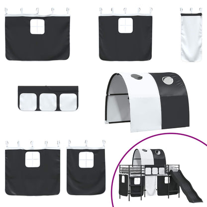 Kids'Loft Bed Frame Black 99.5 x 190 cm Metal