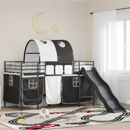 Kids'Loft Bed Frame Black 100 x 200 cm Metal