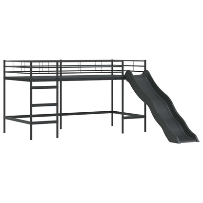 Kids'Loft Bed Frame Black 100 x 200 cm Metal