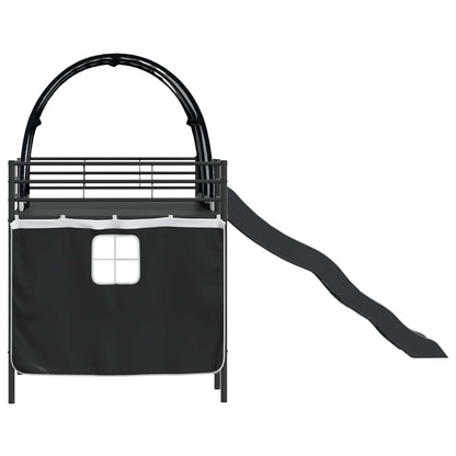 Kids'Loft Bed Frame Black 100 x 200 cm Metal
