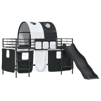 Kids'Loft Bed Frame Black 107 x 200 cm Metal