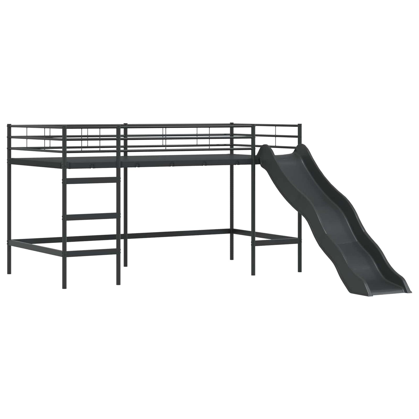 Kids'Loft Bed Frame Black 107 x 200 cm Metal