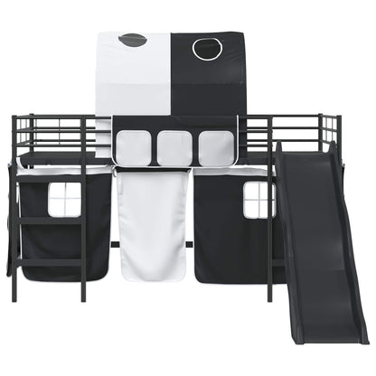 Kids'Loft Bed Frame Black 107 x 200 cm Metal