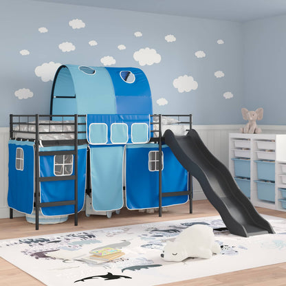 Kids'Loft Bed Frame Black and Blue 75 x 190 cm Metal