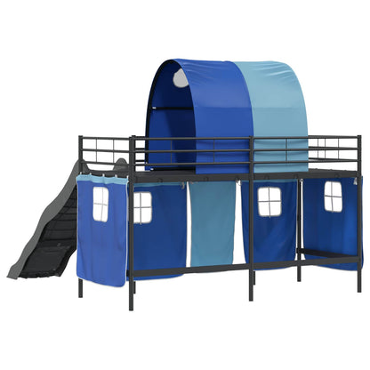 Kids'Loft Bed Frame Black and Blue 75 x 190 cm Metal
